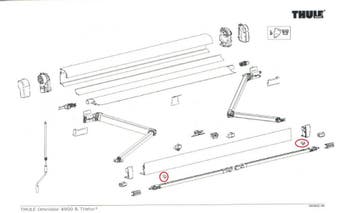 Thule Knob Support Arm Oval 4900 2st., Caravans en Kamperen, Ophalen of Verzenden, Nieuw, Thule