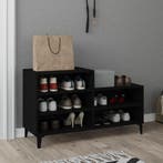 vidaXL Schoenenkast 102x36x60 cm bewerkt hout zwart, Verzenden, Nieuw