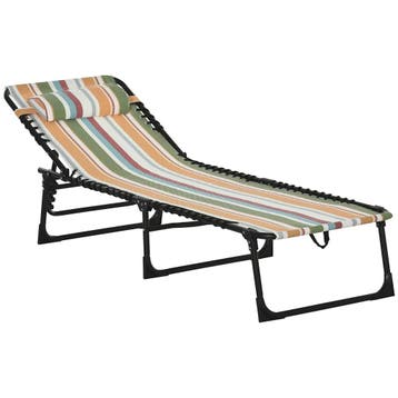 Outsuuny Opvouwbare Zonneligstoel Tuinligstoel, Ligstoel Met, Tuin en Terras, Verzenden, Nieuw