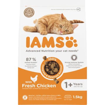 4x IAMS Kat Adult Kip 1,5 kg, Verzenden, Nieuw