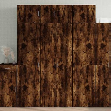 vidaXL Opbergkast 70x42,5x225 cm bewerkt hout gerookt, Huis en Inrichting, Kasten | Buffetkasten, Minder dan 50 cm, Nieuw, Overige houtsoorten