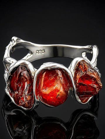 Spessartietgarnetring - 925 sterlingzilver - Natuurlijke