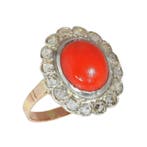 Ring - 18 karaat Geel goud, Witgoud - Diamant - Vintage uit, Nieuw
