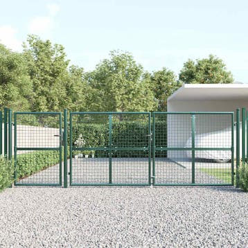 vidaXL Tuinhek van gaas 400x125 cm gegalvaniseerd staal, Verzenden, Nieuw