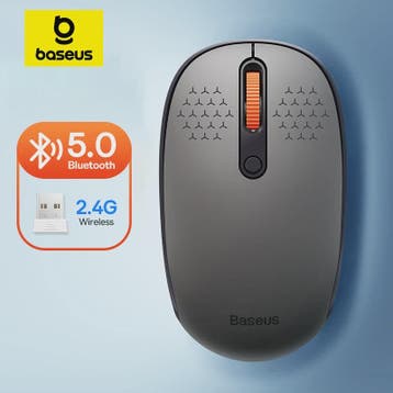 Baseus Draadloze Muis: Bluetooth & 2.4GHz, 1600DPI, Stille K, Verzenden, Nieuw