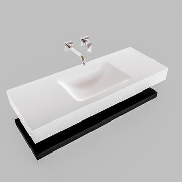 Badkamermeubel AQS Ibiza 120 cm met Mat Zwart Planchet Solid, Ophalen of Verzenden, Nieuw