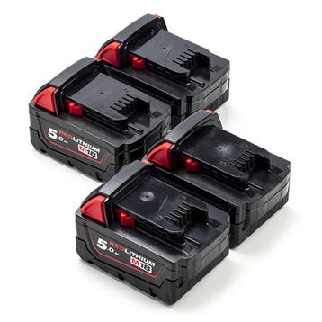 4-pack Milwaukee M18 B5 / 4932430483 accus 18, origineel, Verzenden, Nieuw