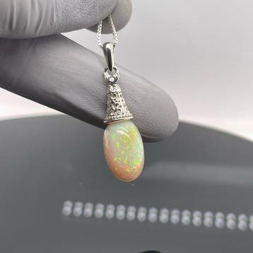 Zilver - Hanger - Natuurlijke opaal