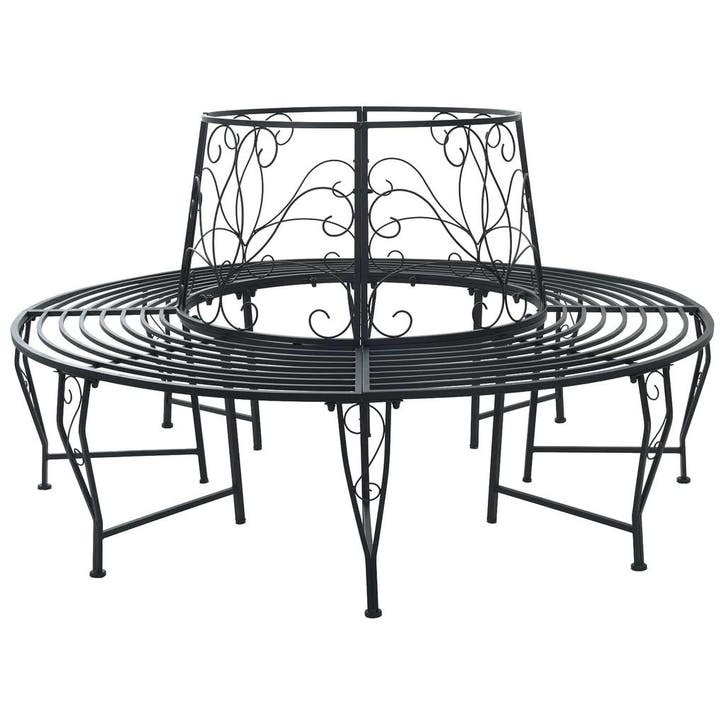 vidaXL Boom bank 8-Aantal zitplaatsen Ø 160 x 89 cm Staal, Tuin en Terras, Tuinbanken, Nieuw, Metaal, Verzenden