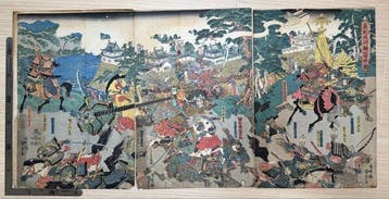 Utagawa Kunisada – The Fall of Kinugawa Fortress in sh –