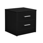 Nachtkastje Hawaii ladekast met 2 lades 38x34x37 cm zwart, Verzenden, Nieuw