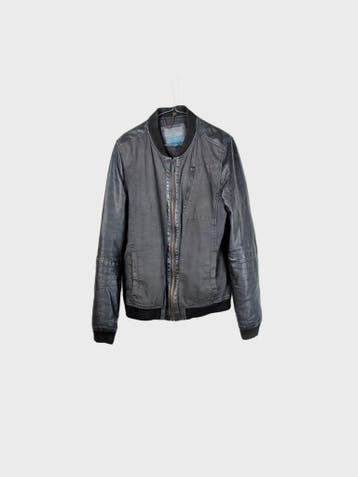 CAST IRON Leather Jacket Heren maat L Grijs Vintage, Ophalen of Verzenden, Nieuw