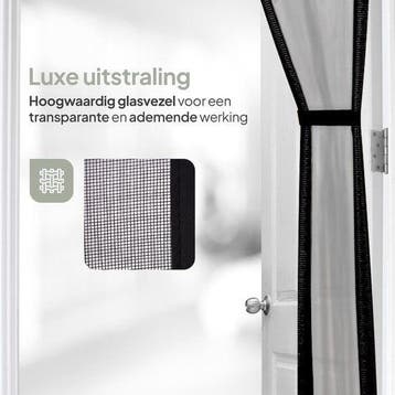 2dekans | ODADDY® Deurgordijn Deluxe FIBER - Magnetisch, Ophalen of Verzenden, Zo goed als nieuw, Zwart
