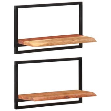 Boekenplank Set | 60cm Acacia & Staal | Laatste Stuk!, Ophalen of Verzenden, Zo goed als nieuw