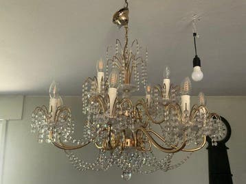 andere - Kroonluchter - Gegoten messing, Verguld messing,