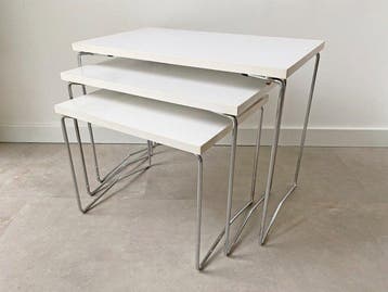 Brabantia - Set bijzettafels (3) - Hout, Chroom, Laminate -