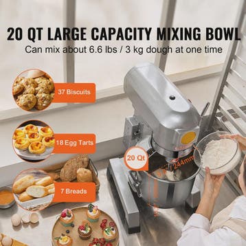 Professionele Standmixer 20L - 3 Snelheden, Deegmixer met RV, Witgoed en Apparatuur, Verzenden, Nieuw