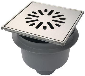 Vloerput | 200  x 200 mm | RVS 304 | verticale aansluitin..., Verzenden, Nieuw in verpakking