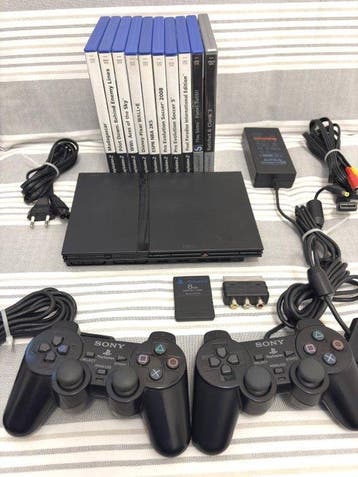 Sony - Playstation 2 (PS2) - Slim SCPH-77004 con 10 giochi e, Nieuw