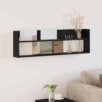 vidaXL Tijdschrift Rek Zwart Eiken 100 x 12 x 30 cm Bewerkt, Verzenden, Nieuw