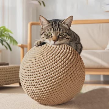 Grote Sisal Kattenbal: Interactief Krab-, Kauw- en Tandspeel