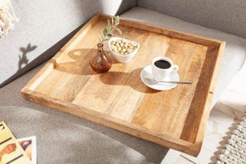 Massief dienblad MAKASSAR 50cm mangohouten serveerplank -, Ophalen of Verzenden, Nieuw