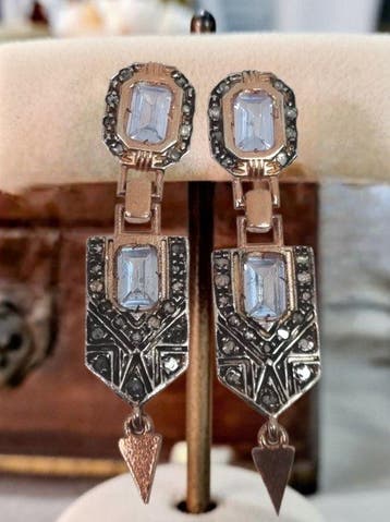 Zonder minimumprijs - Oorbellen - 9 kt. Zilver, Roségoud, Nieuw