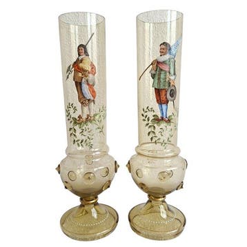 Fritz Heckert - Bokaal (2) - Model 322/3 Decor 693 - Glas -, Antiek en Kunst, Antiek | Glas en Kristal