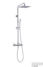 Regendoucheset BWS Thermostatisch Square met Handdouche, Doe-het-zelf en Verbouw, Sanitair, Ophalen of Verzenden, Nieuw, Chroom