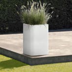 Vierkante plantenbak Terrassa – wit - 40 x 40 x 60 cm, Verzenden, Nieuw