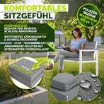 Tuinbank - Weerbestendig - 2-3 personen - 130 cm - Grijs/Wit, Verzenden, Zo goed als nieuw