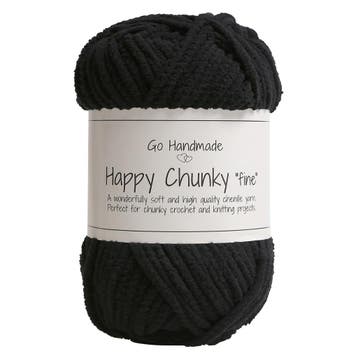Go Handmade Happy Chunky Fine - 17850 Black - Chenille Gar, Ophalen of Verzenden, Nieuw