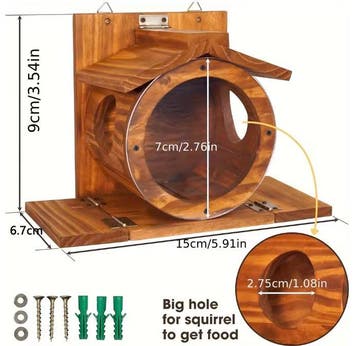Houten Eekhoorn Voederbak – Hangend Voederhuis Tuin, Verzenden, Nieuw