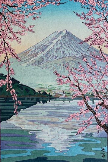 Kawaguchi-ko no Fuji  (Mt Fuji from Lake Kawaguchi), Antiek en Kunst