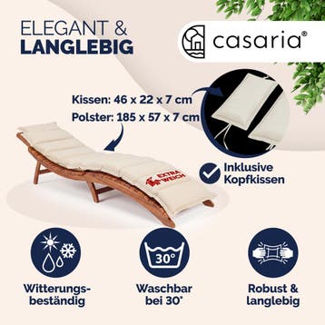 Ligbedkussen Crème 183x56x7cm (Ligbed - Lounge), Verzenden, Nieuw
