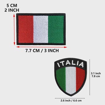 Set van 4 Italiaanse Vlag Patches met Klittenband - Borduurw, Verzenden, Nieuw