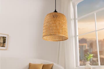 Hanglamp ORGANIC LIVING 25 cm natuurlijk bamboe - 40582, Huis en Inrichting, Lampen | Hanglampen, Ophalen of Verzenden, Nieuw