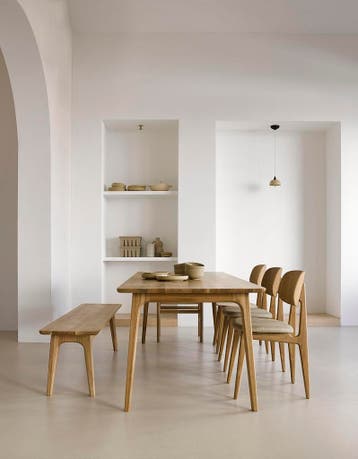 Uitschuifbare Scandinavische houten tafels van massief hout, Vijf personen of meer, Nieuw, 200 cm of meer, 50 tot 100 cm