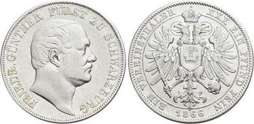 Vereinstaler, daalder 1866 Schwarzburg-rudolstadt Friedri..., Verzenden