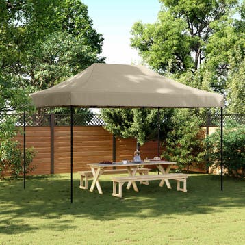 vidaXL Partytent 279 x 410 x 315 cm Taupe Oxford Stof, Verzenden, Nieuw, Partytent