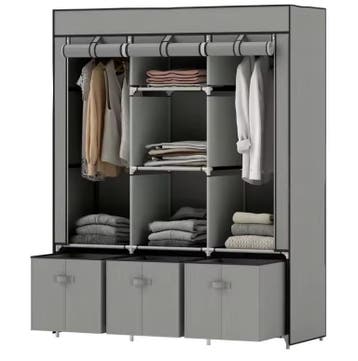Stoffen Garderobekast met Rits – 125 cm Breed en Lade, Verzenden, Nieuw