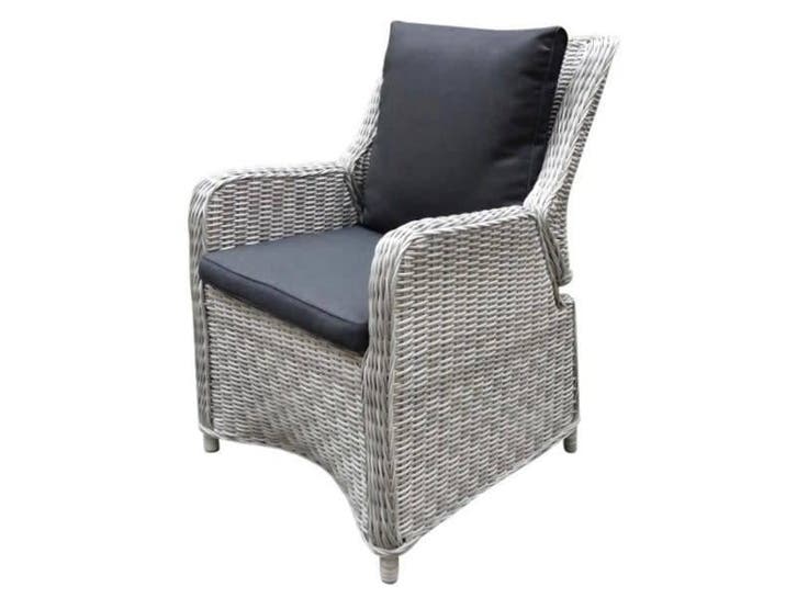 Bilbao dining tuinstoel verstelbaar wit grijs, Tuin en Terras, Tuinstoelen, Nieuw, Wicker, Ophalen of Verzenden