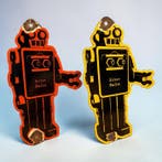 Tin Toys Robots - Emaille plaat (2) - Emaille