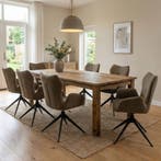 Brent Eetkamertafel | Oud hout, Huis en Inrichting, Ophalen of Verzenden, Nieuw