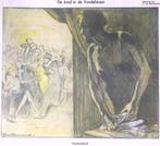 Het nachtleven in de Vondelstraat op spotprent (lijst optie), Antiek en Kunst, Verzenden