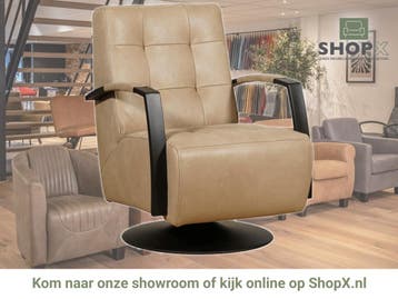 Leren draaifauteuil Mind - Kenia Taupe (taupe/bruin) -, Nieuw, Ophalen of Verzenden, 50 tot 75 cm, Industrieel, Modern
