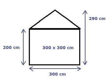 Premium Partytent PVC 3x3x2 mtr in Wit-Grijs (3x3 meter), Verzenden, Nieuw, 2 meter of meer, Partytent