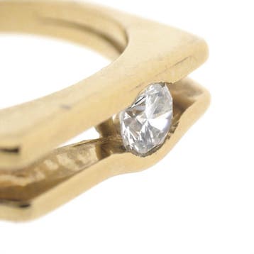 Gouden ring met diamant 0,22 ct., Gebruikt, Ophalen of Verzenden, 17 tot 18, Dame of Heer