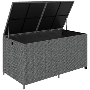Rieten Kussenbox 650L Weerbestendig UV-bestendig Met Deksel,, Verzenden, Nieuw