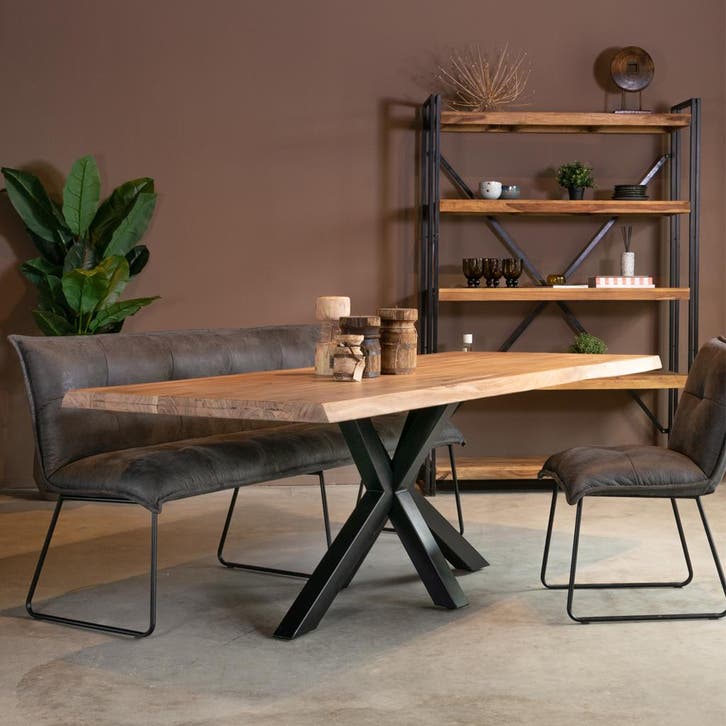 *WOONWINKEL* Boomstamtafel Matrix Poot 220 X 100, Huis en Inrichting, Tafels | Eettafels, Nieuw, Verzenden